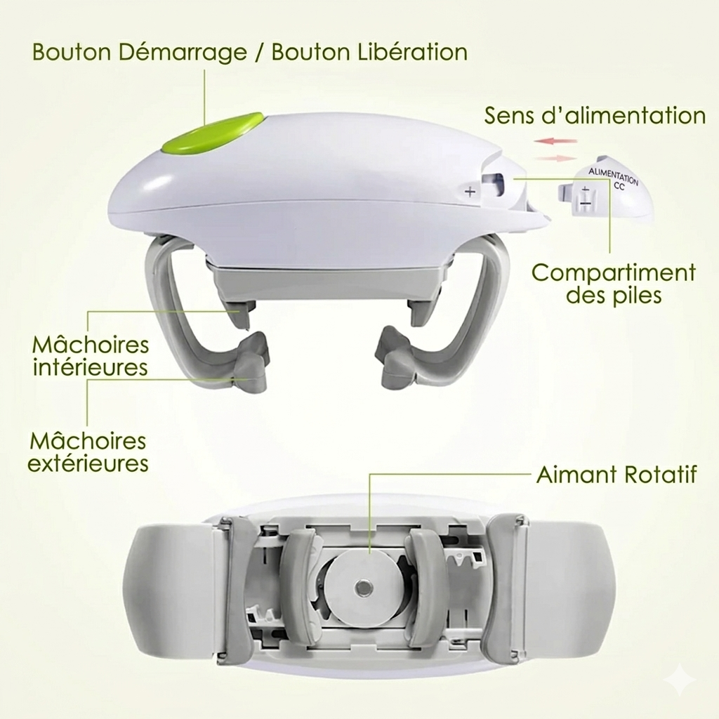 Ouvre-Bocal Électrique & Automatique